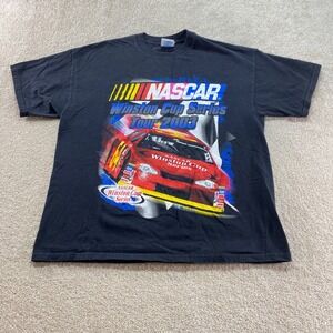 M&O Knits NASCAR Winston Cup Series Tour 2003 Shirt Mens XL Black Graphic Tee